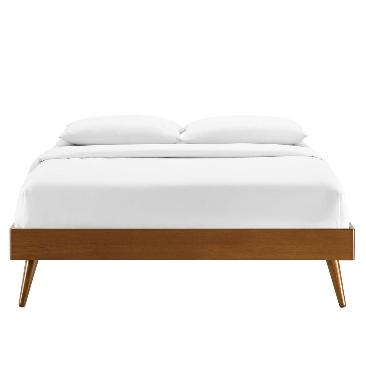 Margo Wood Platform Bed Frame by Modway with brown wood finish and tapered legs on Tampa Home & Garden Store