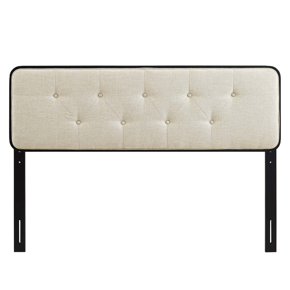 Collins Tufted Fabric and Wood Headboard by Modway in beige upholstery with black frame on Tampa Home & Garden Store