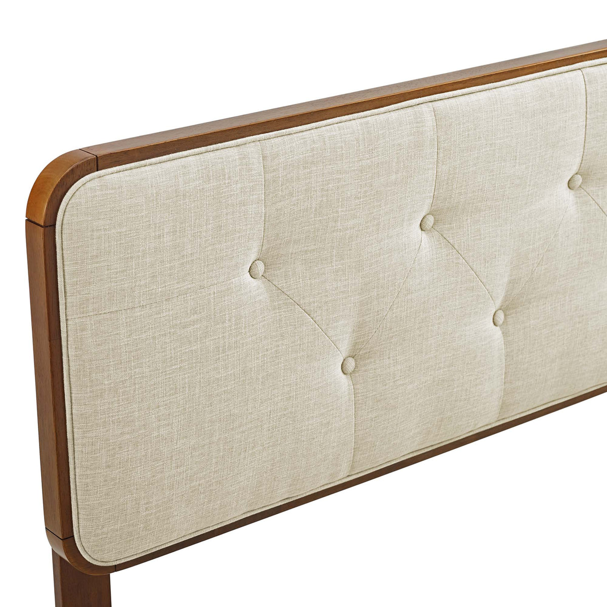 Collins Tufted Fabric and Wood Full Headboard beige fabric with wood frame by Modway on Tampa Home & Garden Store