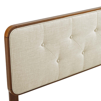 Collins Tufted Fabric and Wood Full Headboard beige fabric with wood frame by Modway on Tampa Home & Garden Store