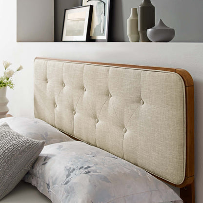 Collins Tufted Fabric and Wood Full Headboard by Modway in beige fabric with wood frame on Tampa Home & Garden Store
