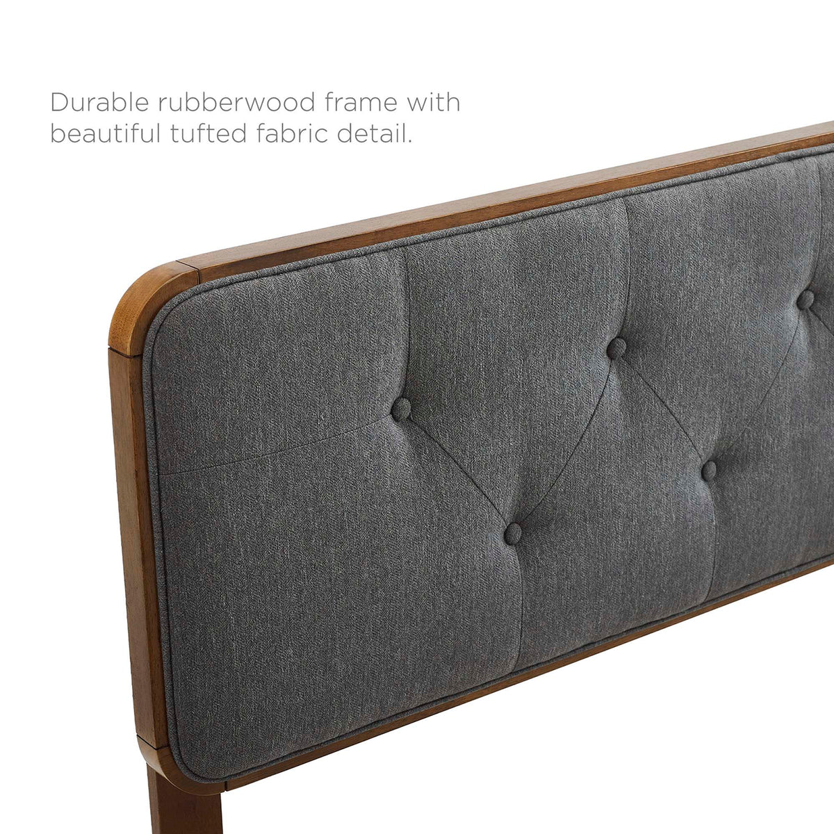 Full Collins Tufted Headboard by Modway in gray fabric with rubberwood frame on Tampa Home & Garden Store