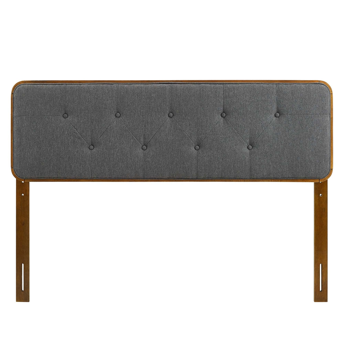 Collins tufted fabric and wood headboard gray fabric with diamond tufting wood frame on Tampa Home & Garden Store