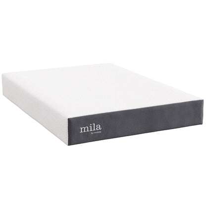 Mila 10in Twin Mattress white textured cover with Modway branding on packaging on Tampa Home & Garden Store