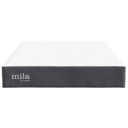 Mila 10in twin mattress by Modway, white quilted top with dark gray packaging by HouseOfZazla on Tampa Home & Garden Store