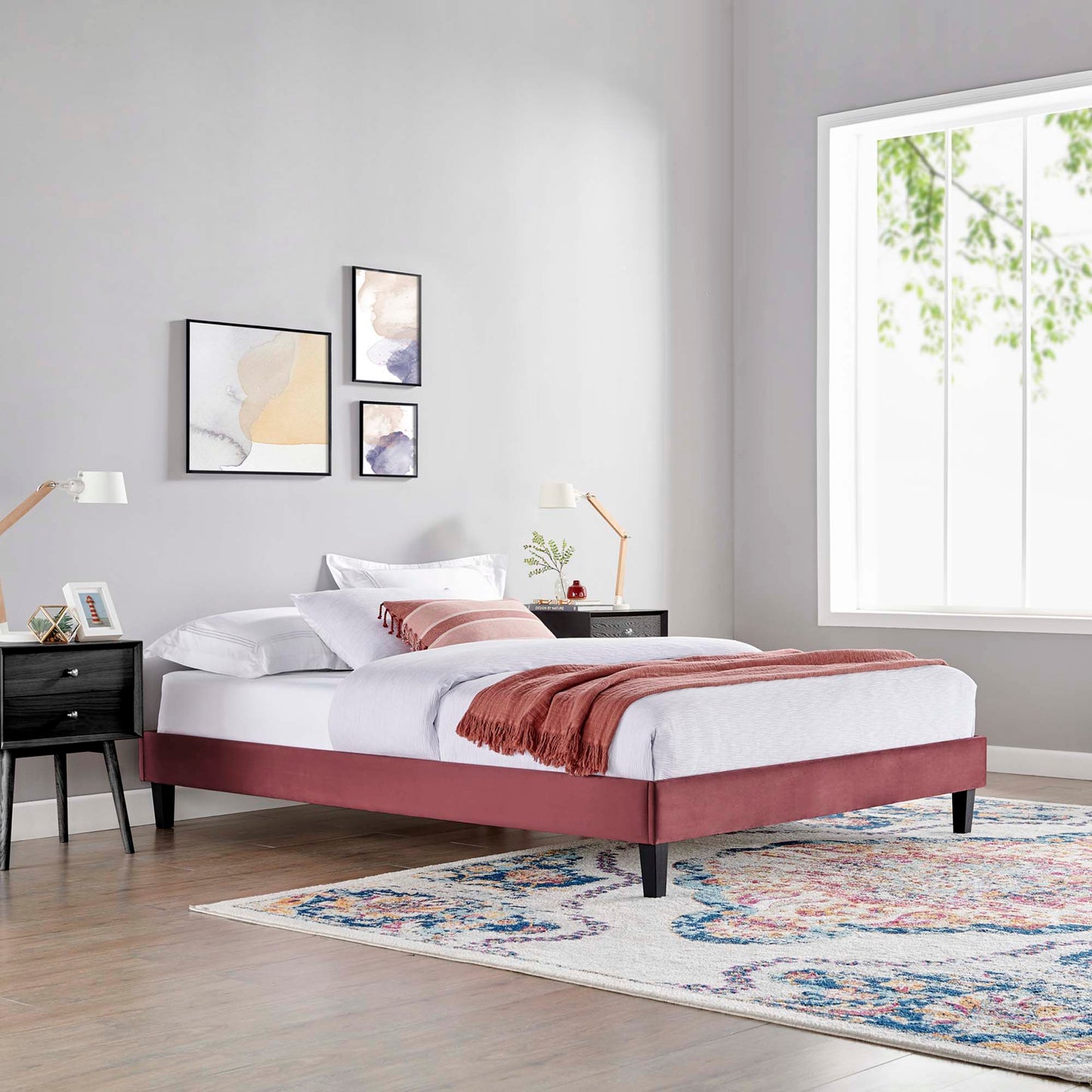 Modway Reign Velvet Twin Platform Bed Frame