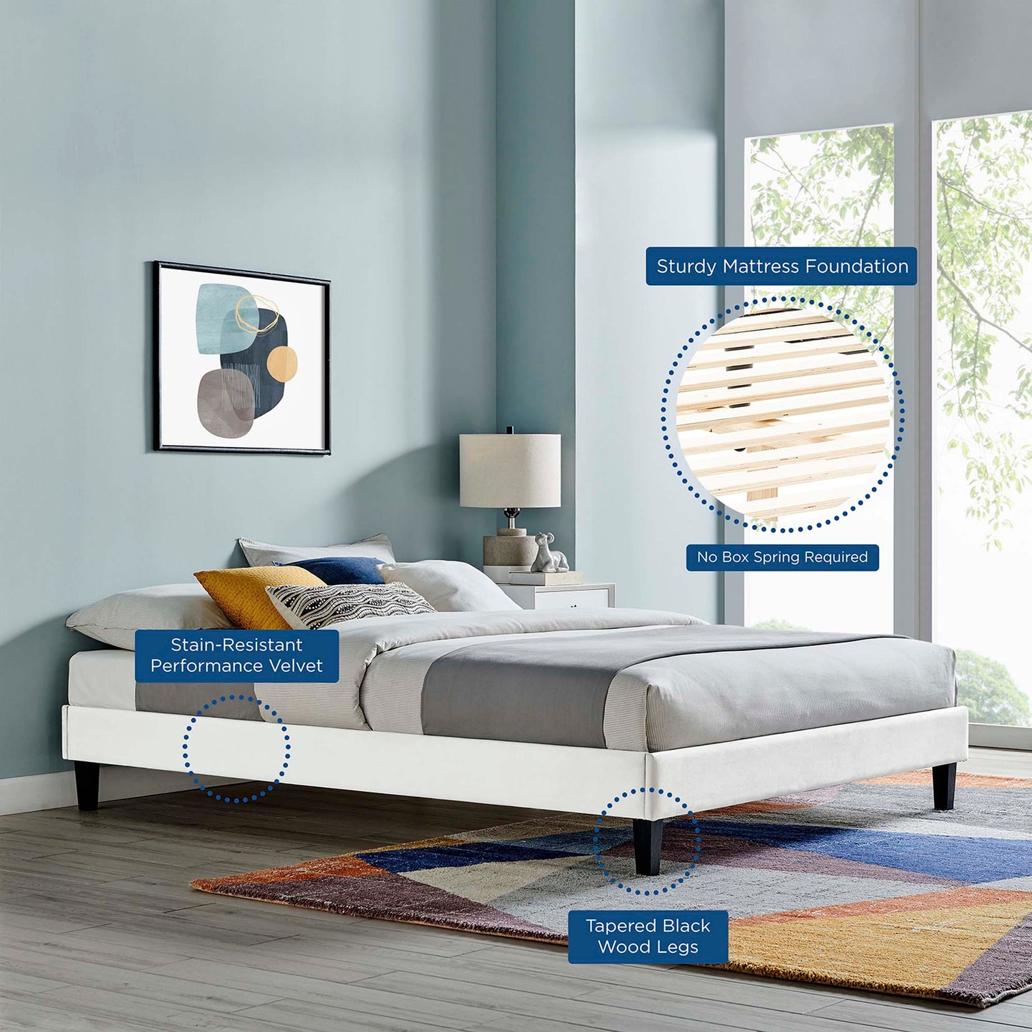 Modway Reign Velvet Twin Platform Bed Frame