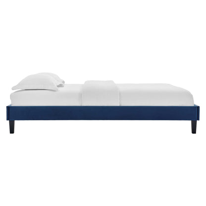 Reign Performance Velvet Platform Bed Frame navy by HouseOfZazla on Tampa Home & Garden Store
