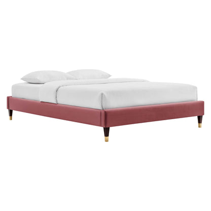 The Harlow Velvet Queen Platform Bed by Modway