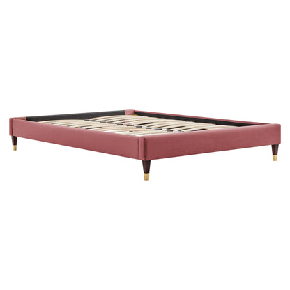 The Harlow Velvet Queen Platform Bed by Modway