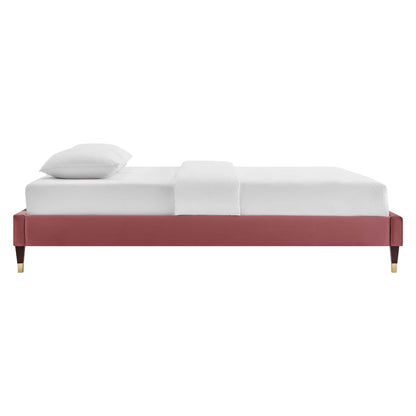 The Harlow Velvet Queen Platform Bed by Modway