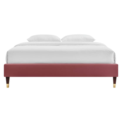 The Harlow Velvet Queen Platform Bed by Modway