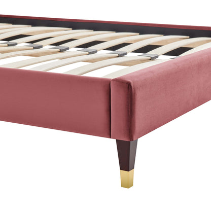 The Harlow Velvet Queen Platform Bed by Modway