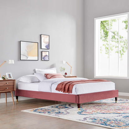 The Harlow Velvet Queen Platform Bed by Modway