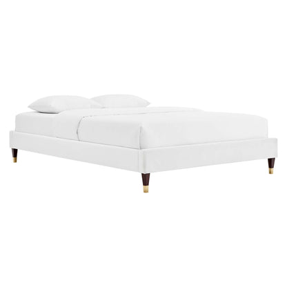 The Harlow Velvet Queen Platform Bed by Modway