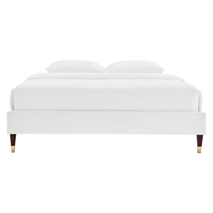 The Harlow Velvet Queen Platform Bed by Modway