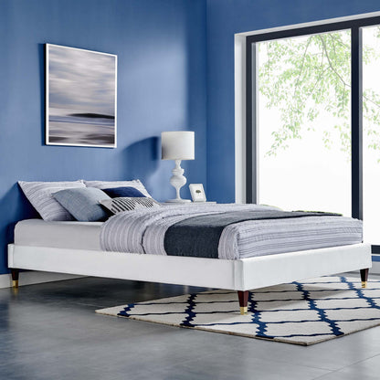 The Harlow Velvet Queen Platform Bed by Modway