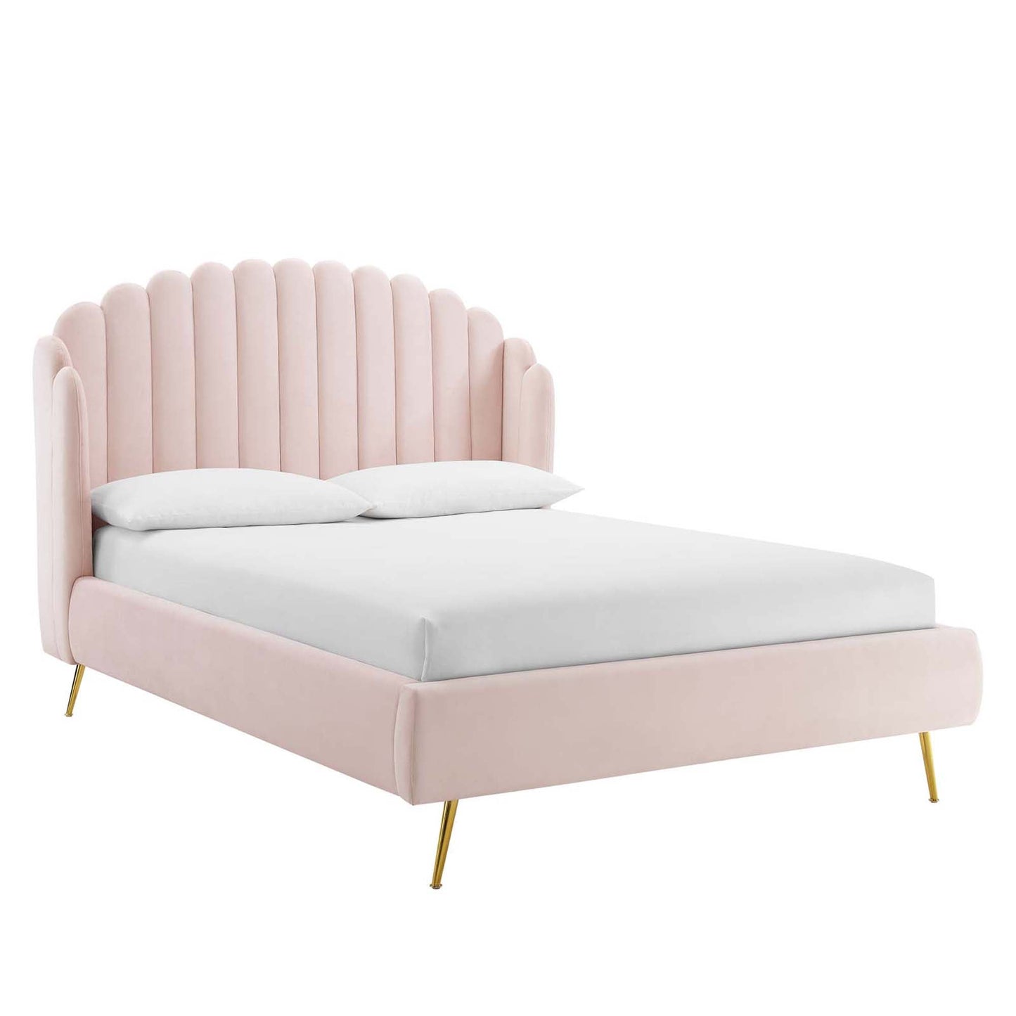 Lana Performance Velvet Queen Wingback Bed