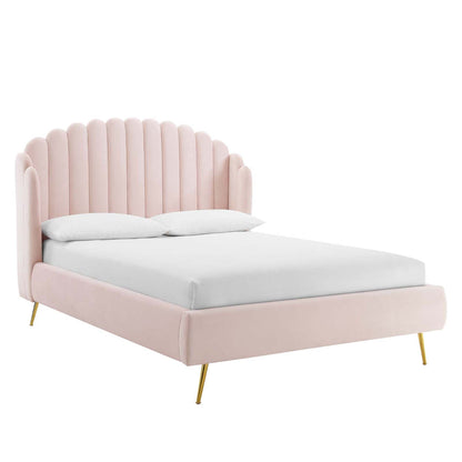 Lana Performance Velvet Queen Wingback Bed