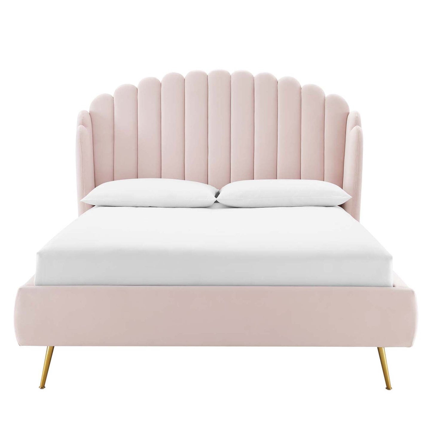 Lana Performance Velvet Queen Wingback Bed