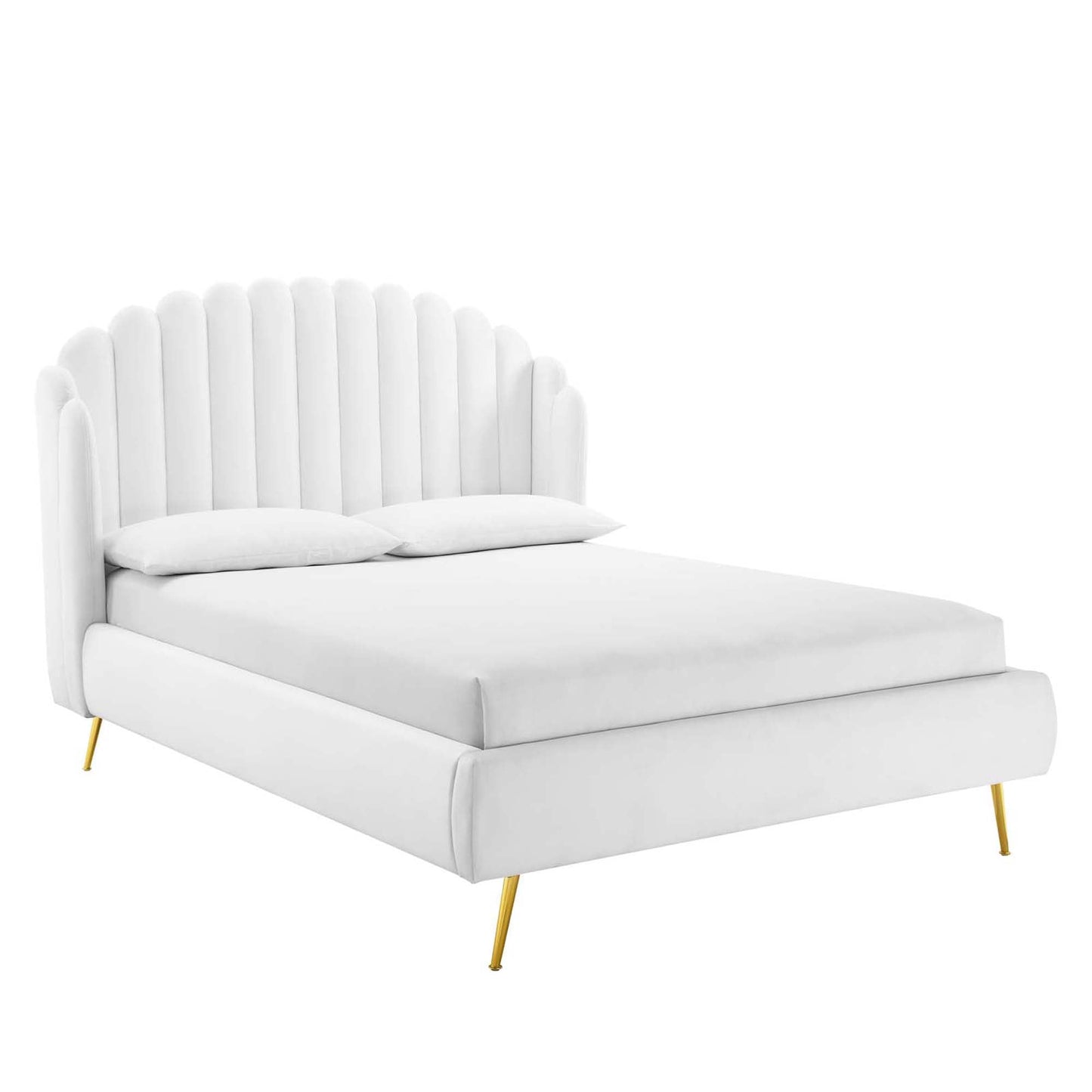 Lana Performance Velvet Queen Wingback Bed