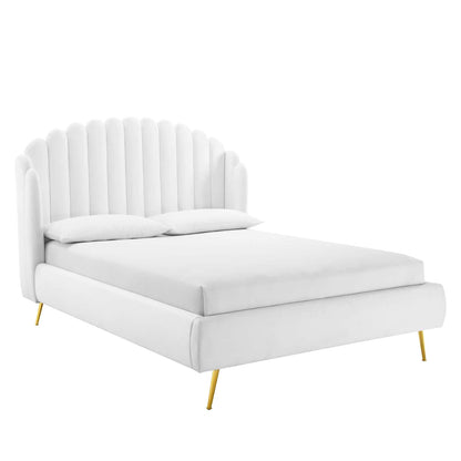 Lana Performance Velvet Queen Wingback Bed