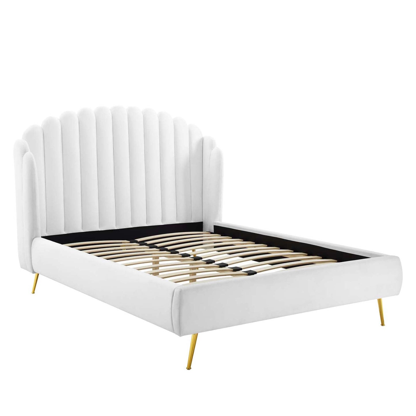 Lana Performance Velvet Queen Wingback Bed