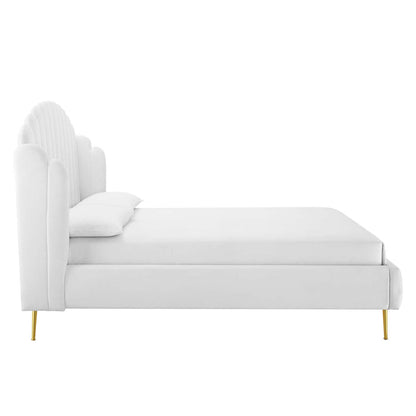 Lana Performance Velvet Queen Wingback Bed