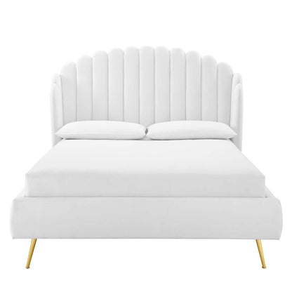 Lana Performance Velvet Queen Wingback Bed