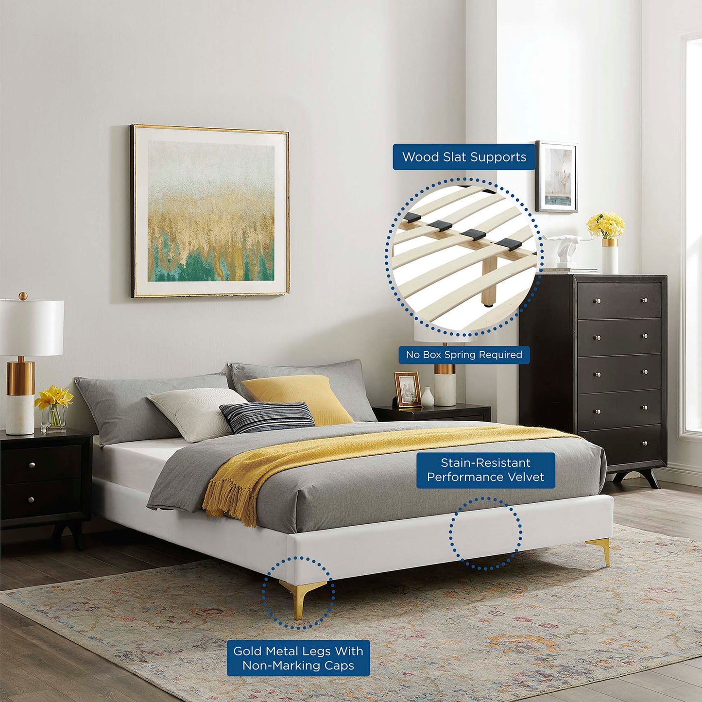 Modway Sutton Performance Velvet Full Bed Frame