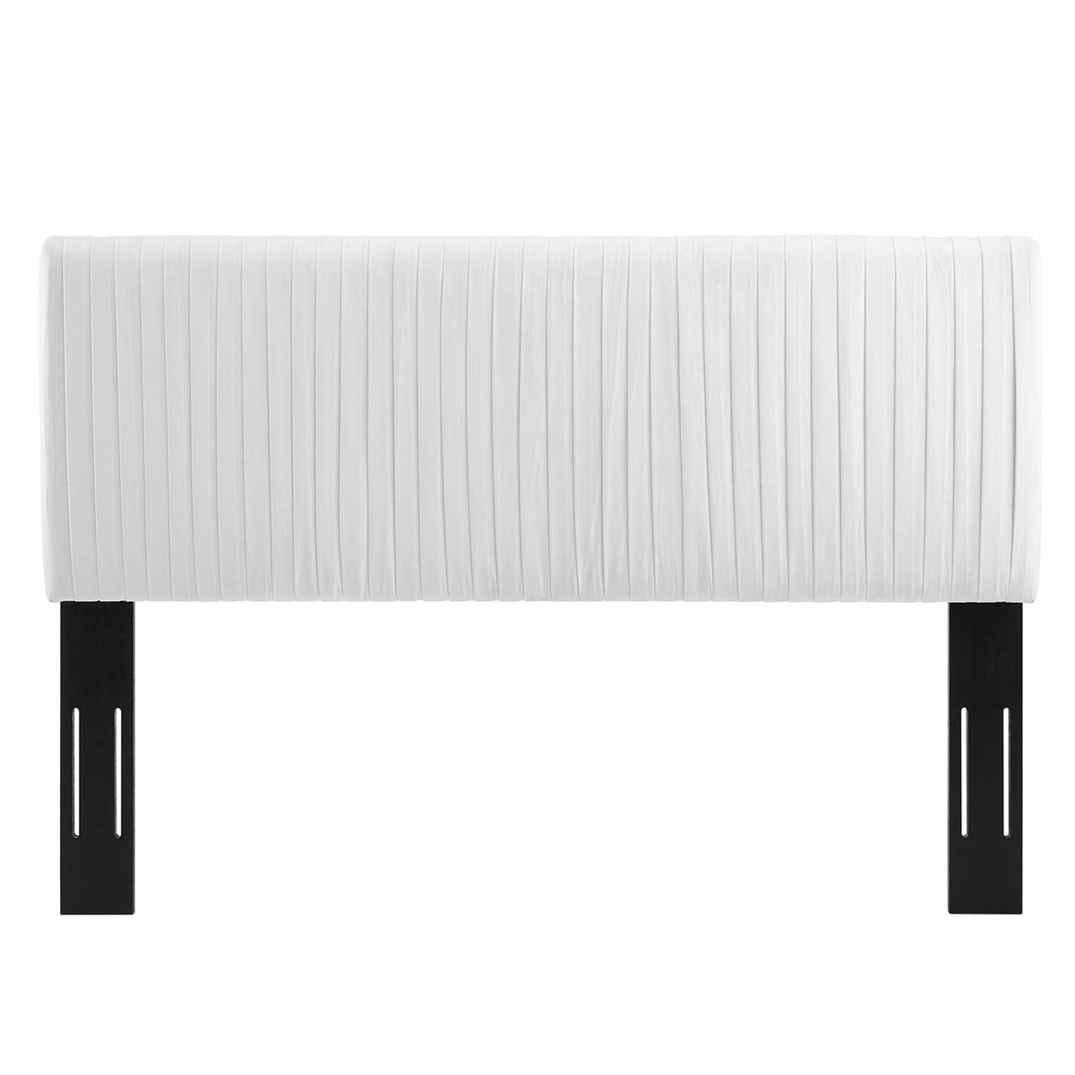 Eloise Channel Tufted Performance Velvet White Full/Queen Headboard with vertical channels on Tampa Home & Garden Store