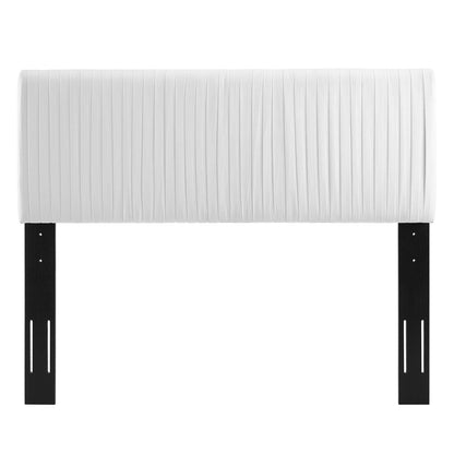 Eloise Channel Tufted Velvet Headboard white with vertical tufting, Full/Queen, HouseOfZazla on Tampa Home & Garden Store