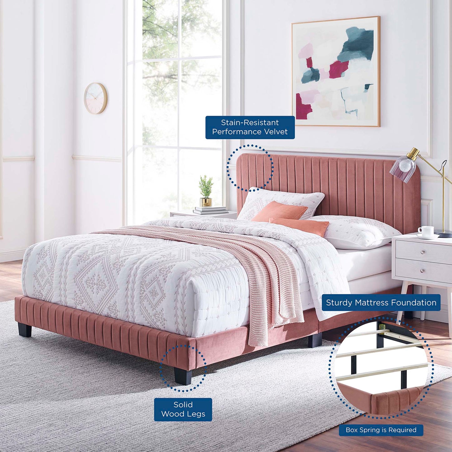 Modway Celine Tufted Performance Velvet Queen Bed