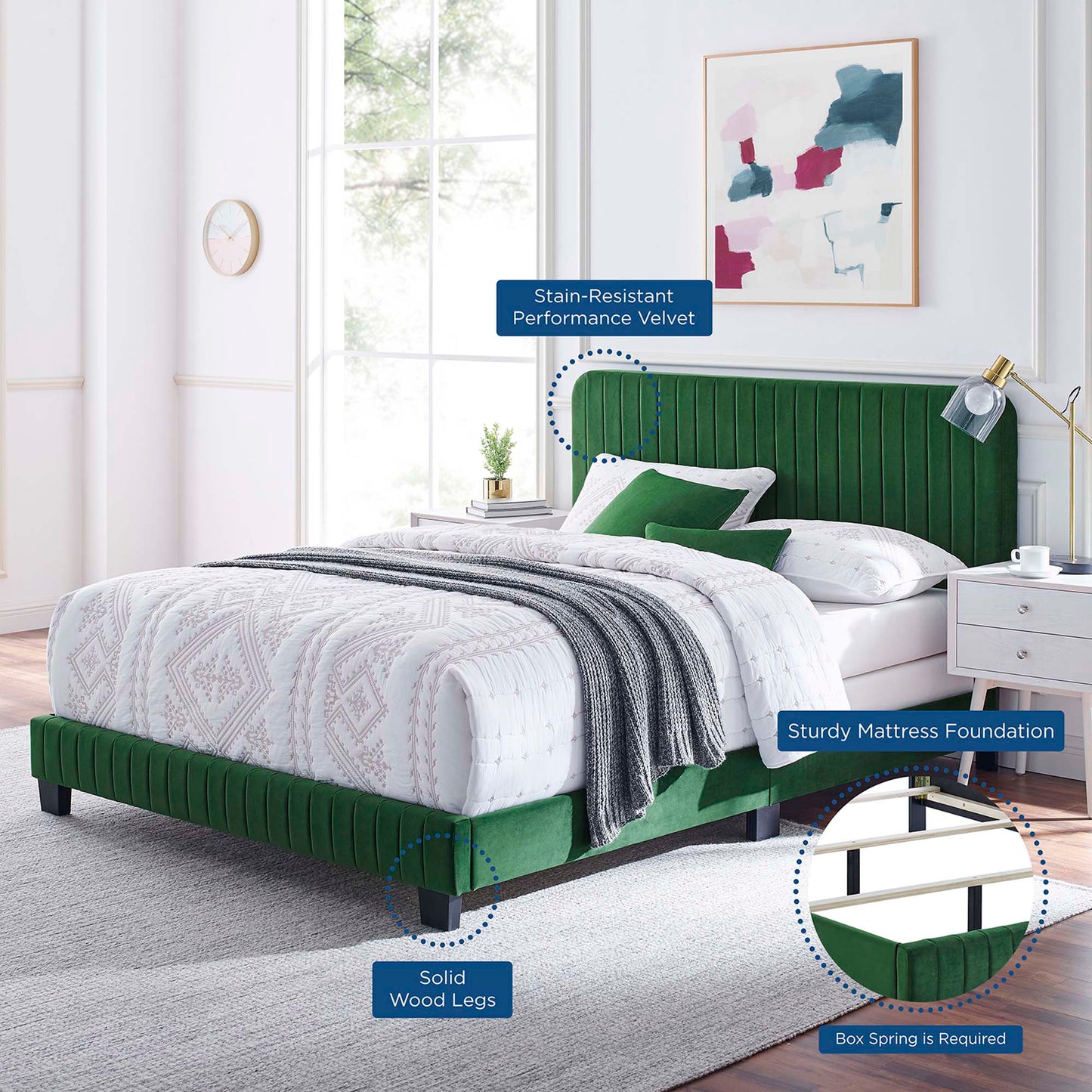 Modway Celine Tufted Performance Velvet Queen Bed