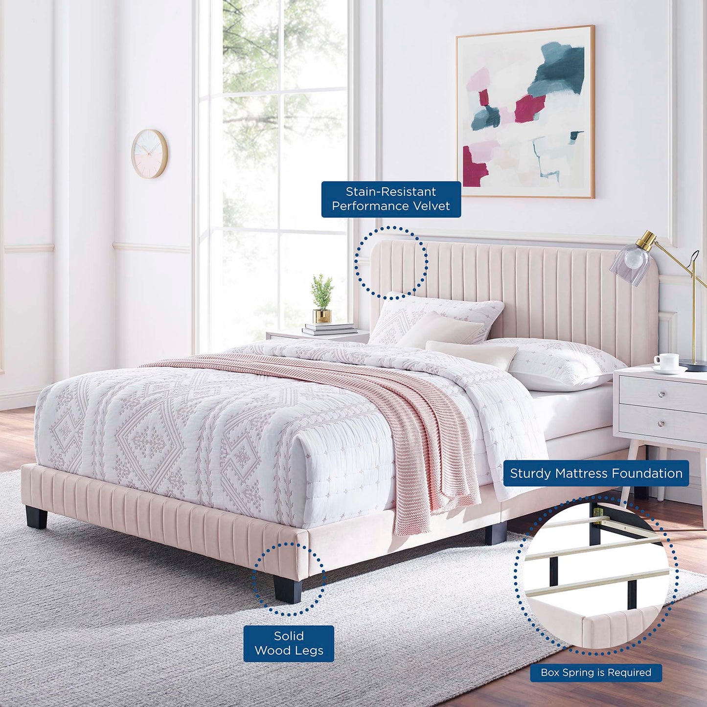 Modway Celine Tufted Performance Velvet Queen Bed