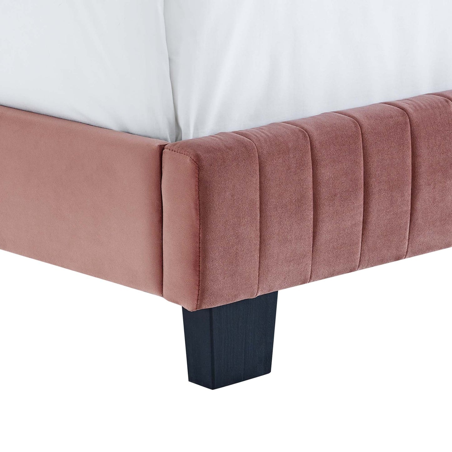 Celine Channel Tufted Velvet Full Platform Bed