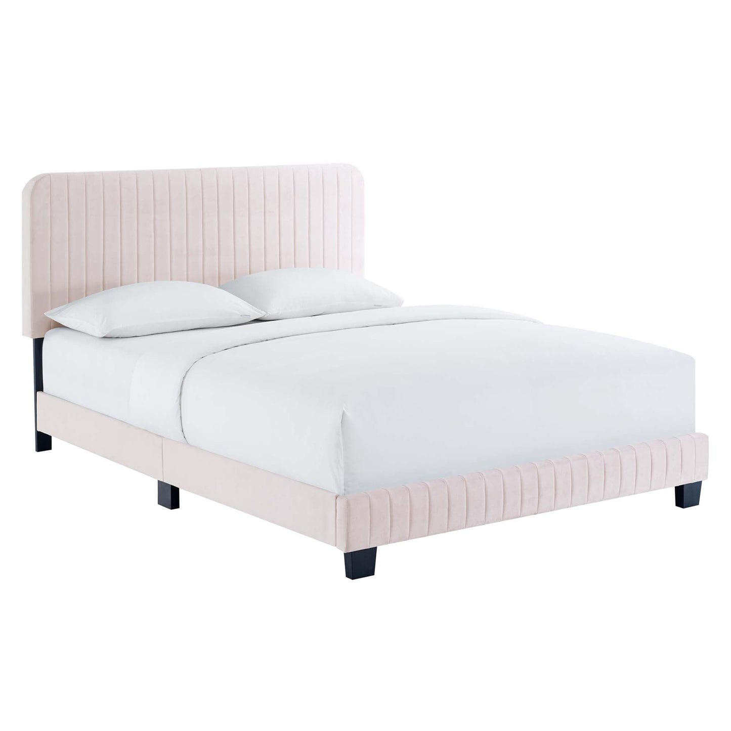 Celine Channel Tufted Velvet Full Platform Bed