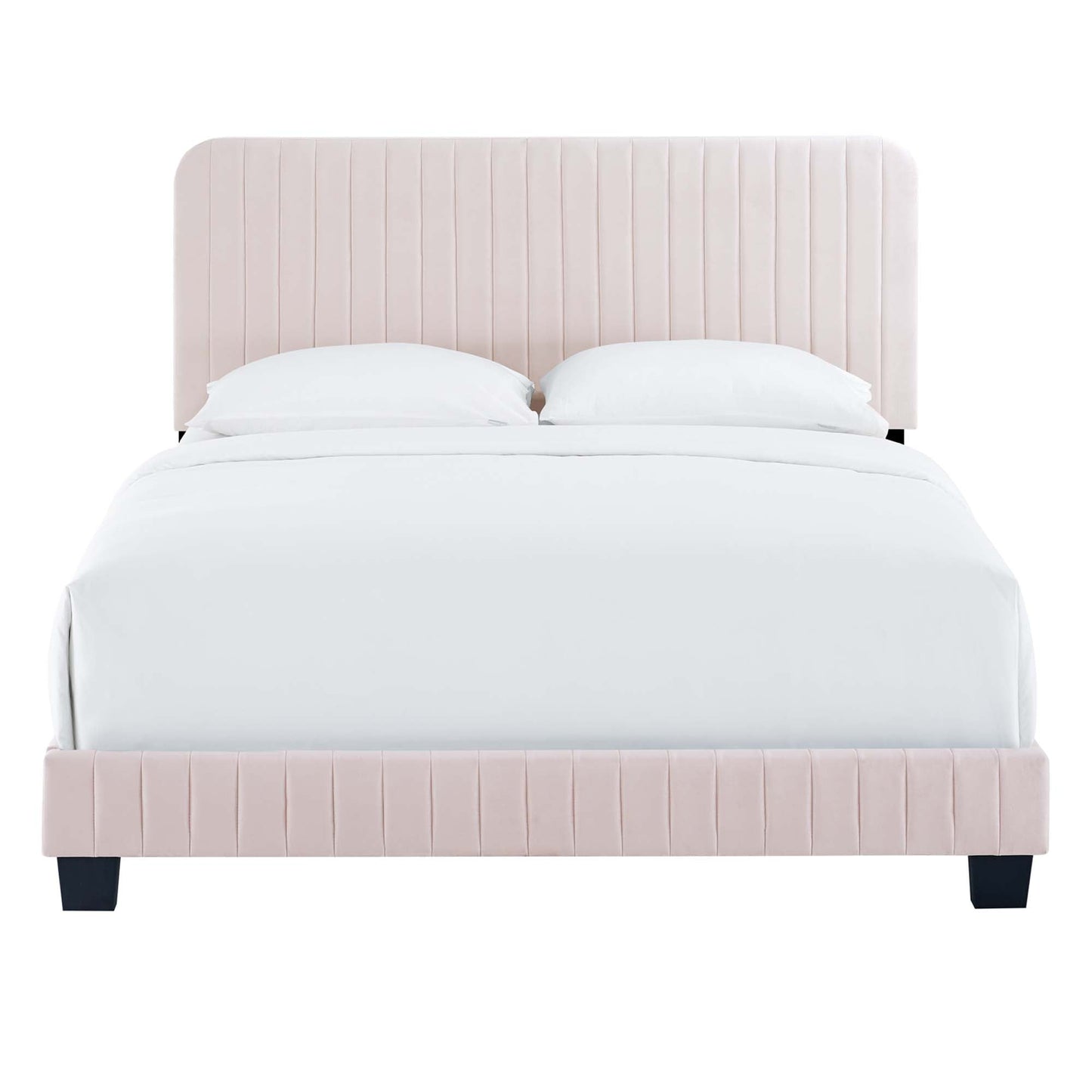 Celine Channel Tufted Velvet Full Platform Bed