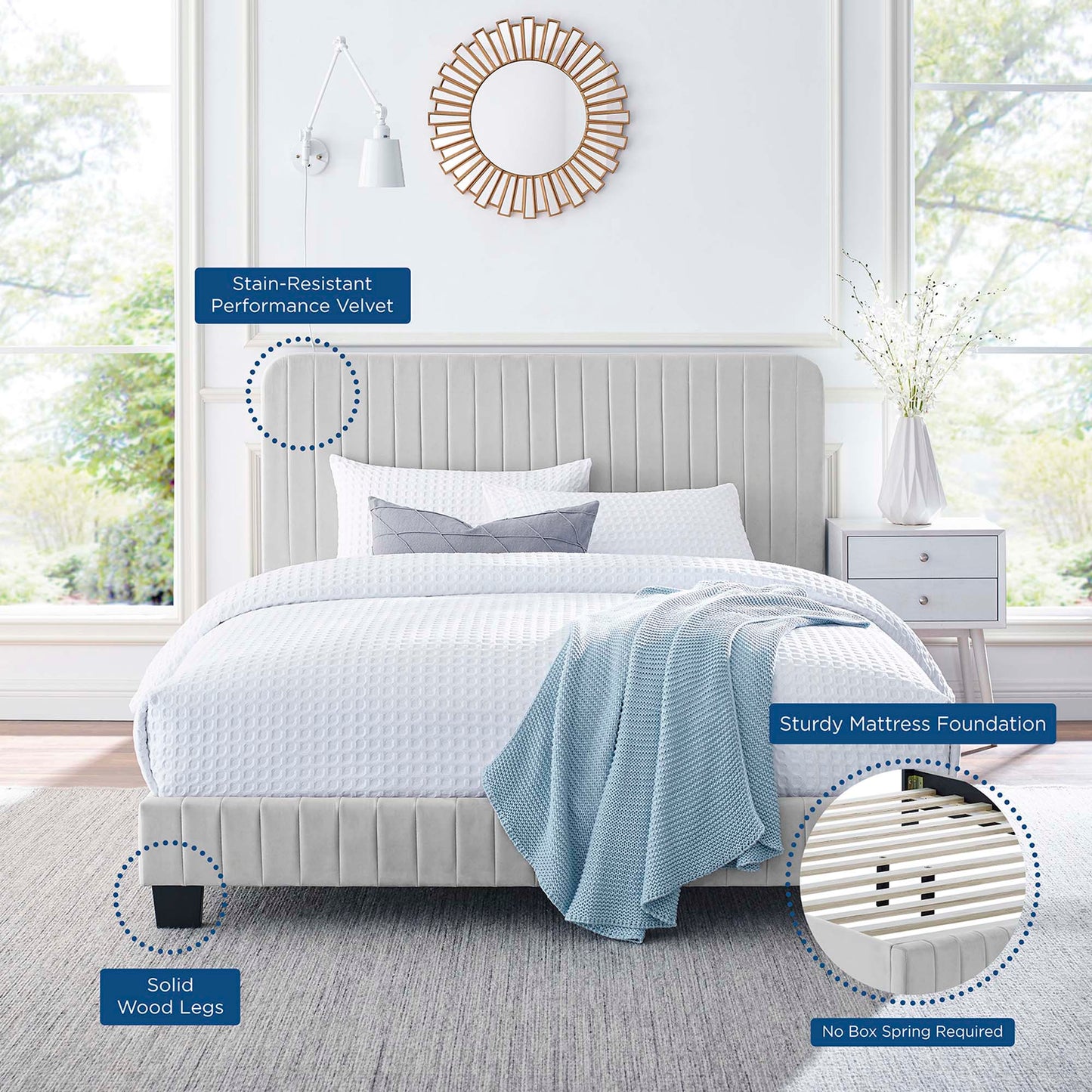 Celine Tufted Performance Velvet Twin Bed