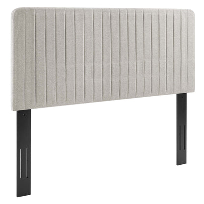 Milenna Channel Tufted Upholstered Fabric Headboard, light gray, full/queen, HouseOfZazla on Tampa Home & Garden Store
