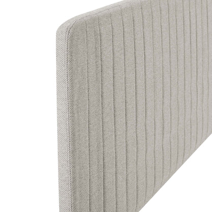 Milenna Channel Tufted Headboard in light gray fabric for full/queen beds by HouseOfZazla on Tampa Home & Garden Store