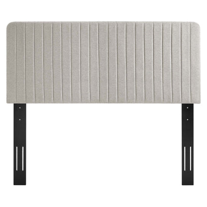 Milenna Channel Tufted Headboard Full/Queen fabric beige with vertical tufting by HouseOfZazla on Tampa Home & Garden Store