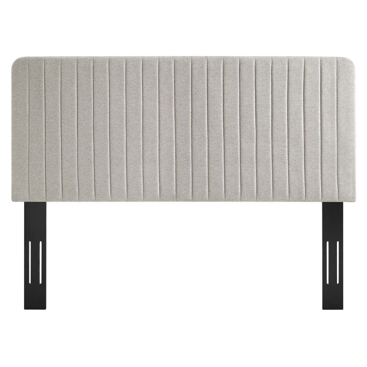 Milenna channel tufted upholstered fabric headboard full/queen size, light gray fabric, HouseOfZazla on Tampa Home & Garden Store