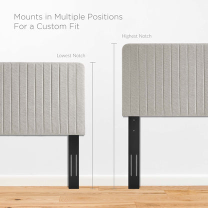 Two Milenna Channel Tufted Upholstered Fabric Headboards Full/Queen in gray by HouseOfZazla on Tampa Home & Garden Store