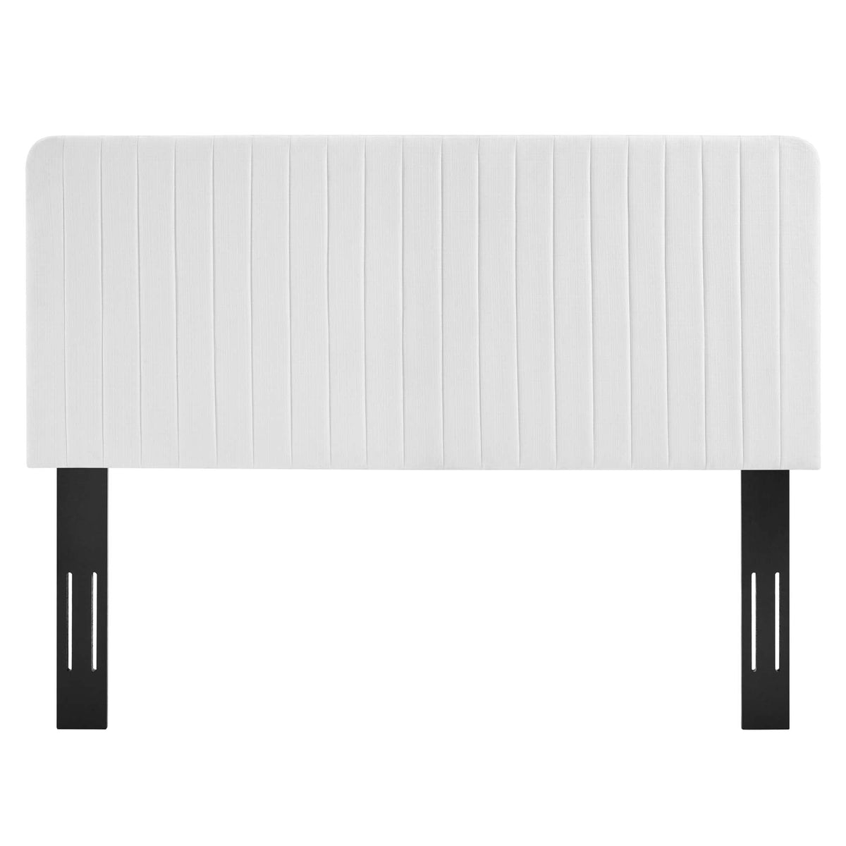 Milenna Channel Tufted Upholstered Fabric Full/Queen Headboard in white by HouseOfZazla on Tampa Home & Garden Store