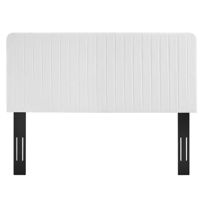 Milenna Channel Tufted Upholstered Fabric Full/Queen Headboard in white by HouseOfZazla on Tampa Home & Garden Store