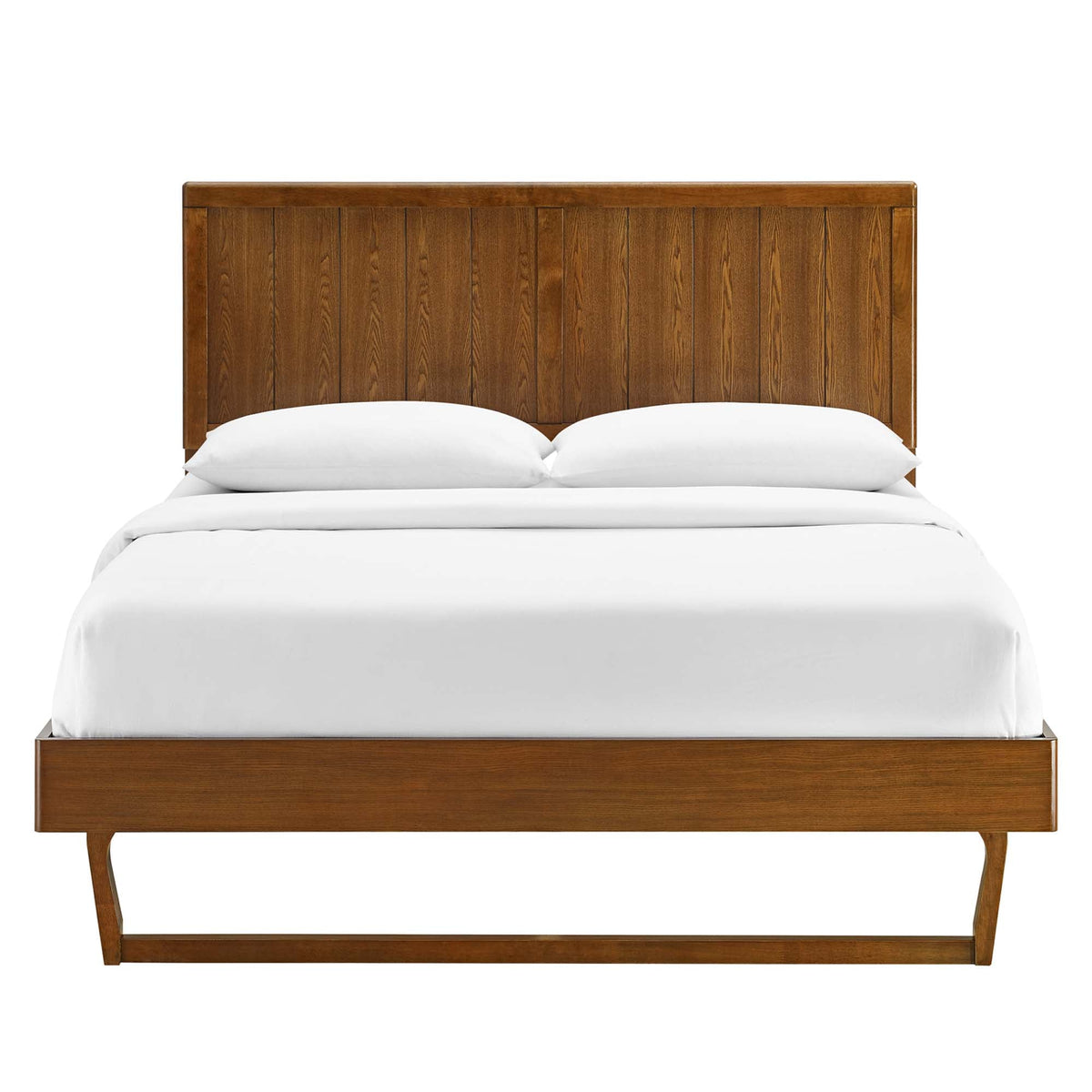 Alana Wood Platform Bed with Angular Frame in warm brown wood by Modway on Tampa Home & Garden Store