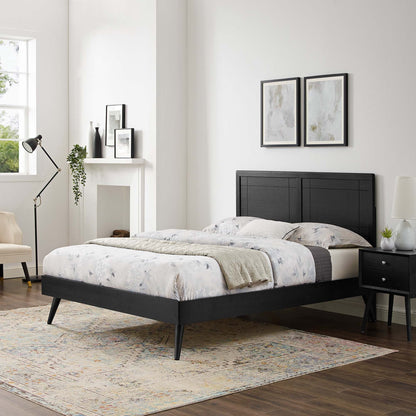 Modway Marlee wood platform bed with splayed legs in dark espresso finish, twin setup on Tampa Home & Garden Store