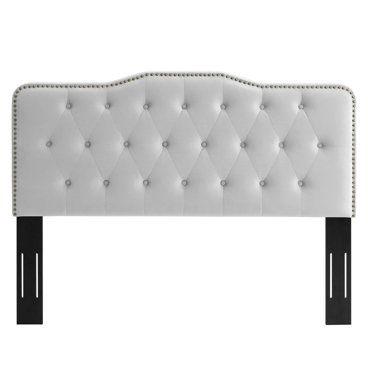 Sophia Tufted Performance Velvet Headboard in light gray velvet with diamond tufting by Modway on Tampa Home & Garden Store