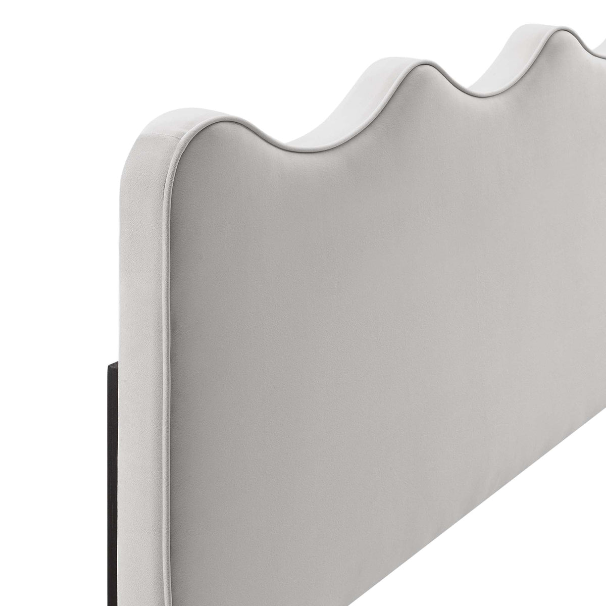 Athena Performance Velvet Headboard by Modway in gray velvet with curved top and piped edges on Tampa Home & Garden Store